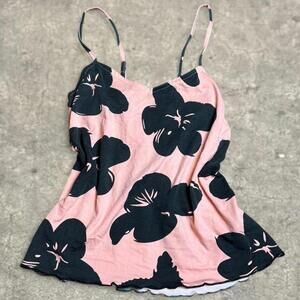 Women's soft floral cami sz small pink black